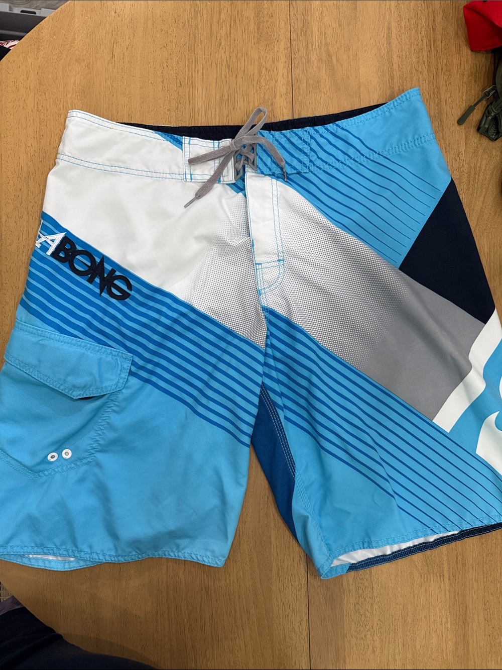 Billabong Men’s Light Blue, Navy & Gray Surf Board Shorts